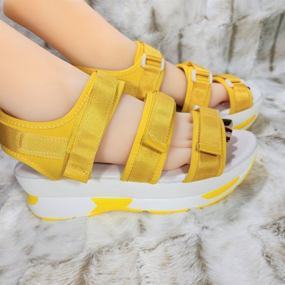 Pazzle Summer Sneaker Harness Sandals Yellow Size 10 - Picture 2 of 7